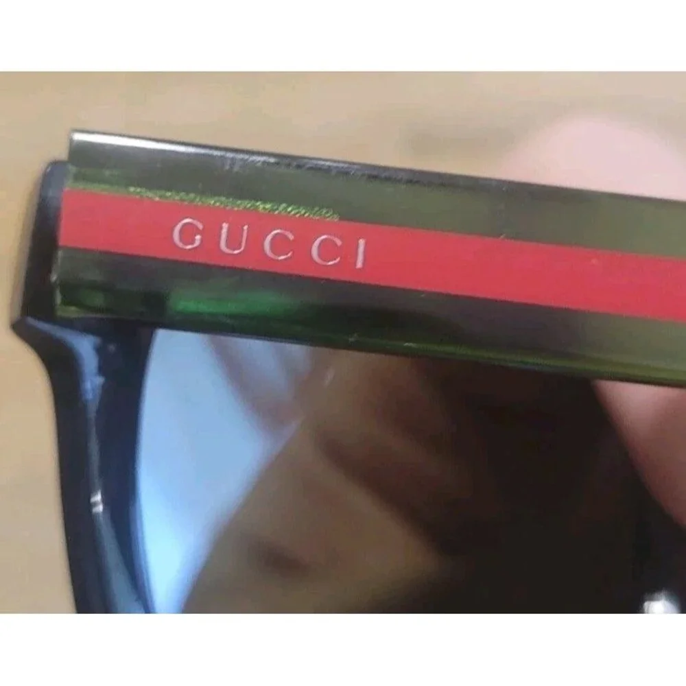 GUCCI GG 0001S 002 BLACK RED GREEN AUTHENTIC SUNGLASSES 52-21